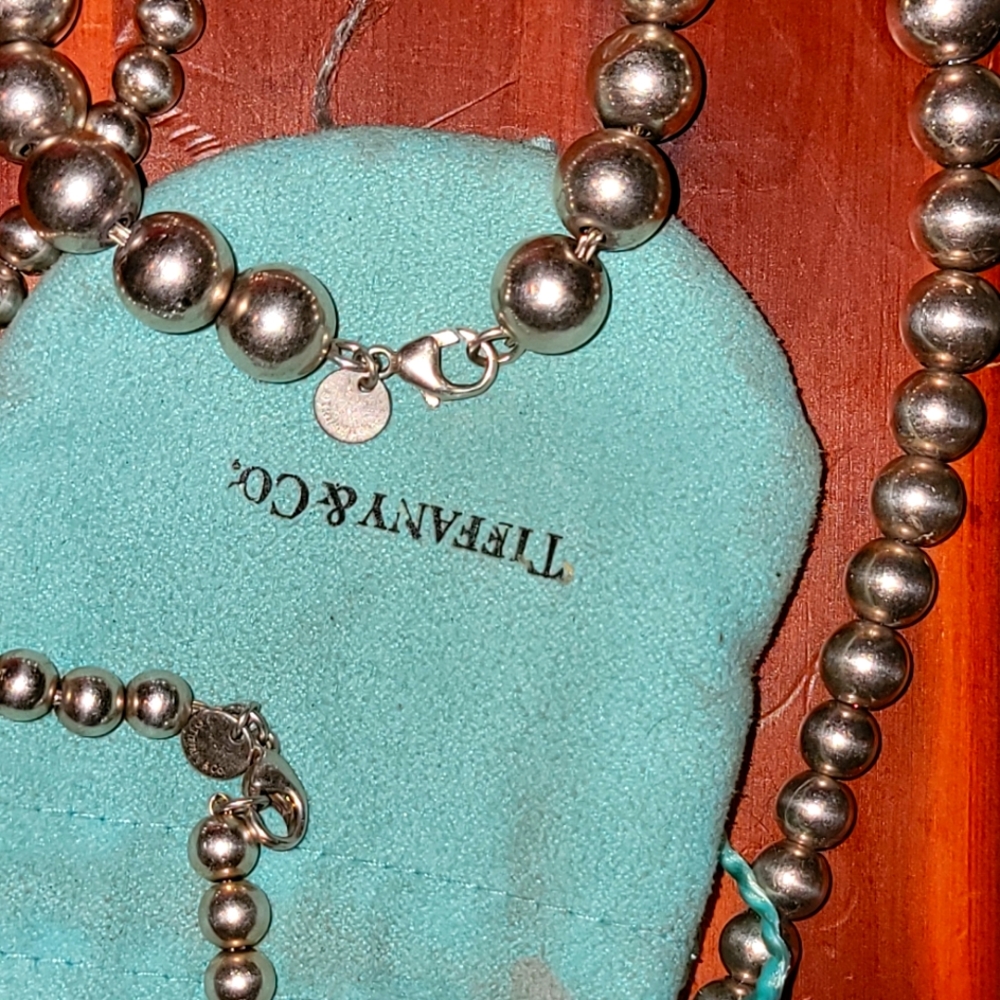Tiffany and Co. 925 beaded necklace and bracelet